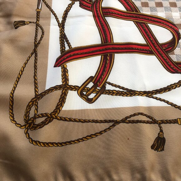 Vintage  70s scarf Norma Dori Equestrian horse, harness 30 X 30 - Picture 6 of 11